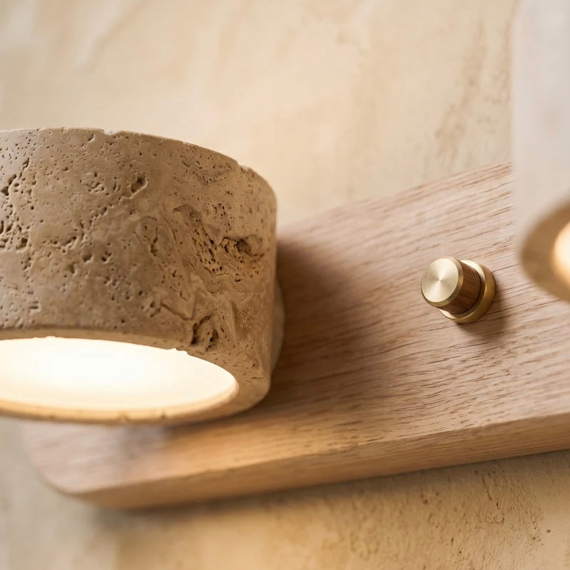 Wall Light Travertine and Wood