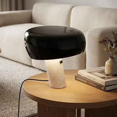 Metal and Marble Table Lamp with Directed Light and Touch Control