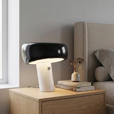 Metal and Marble Table Lamp with Directed Light and Touch Control