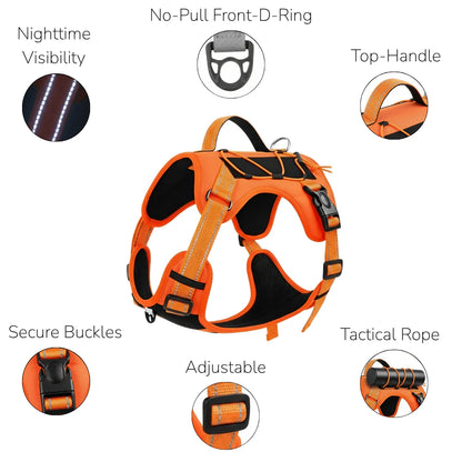 Adjustable Dog Harness with Reflective Strips and Nylon Build