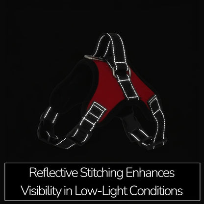 Dog Walking Harness with Mesh Lining, Reflective Straps and Handle