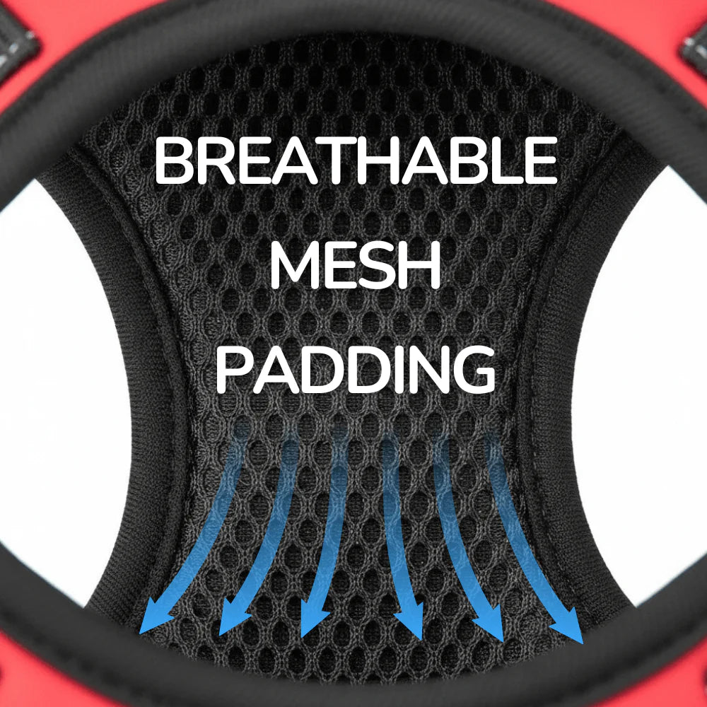 Dog Walking Harness with Mesh Lining, Reflective Straps and Handle