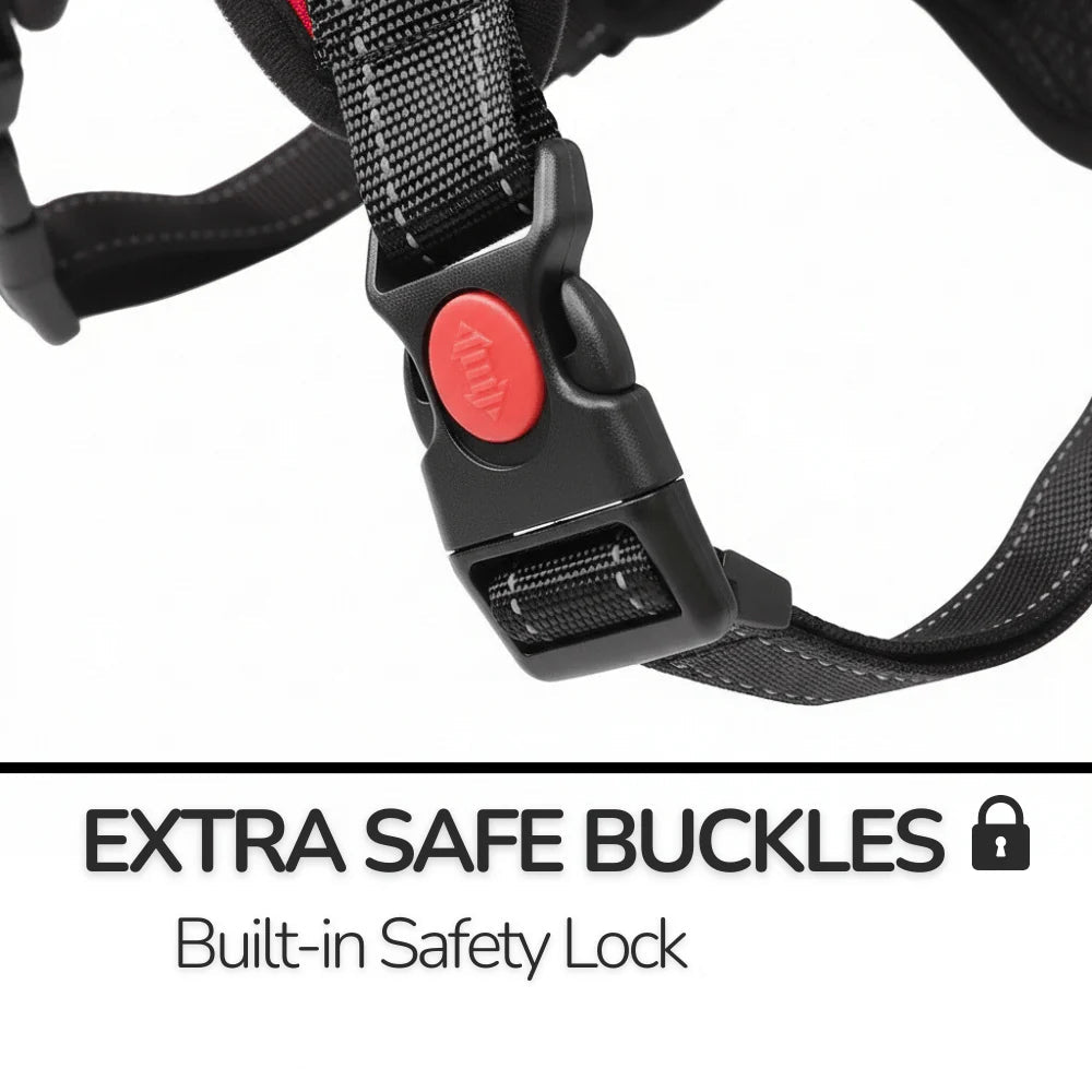 Dog Walking Harness with Mesh Lining, Reflective Straps and Handle