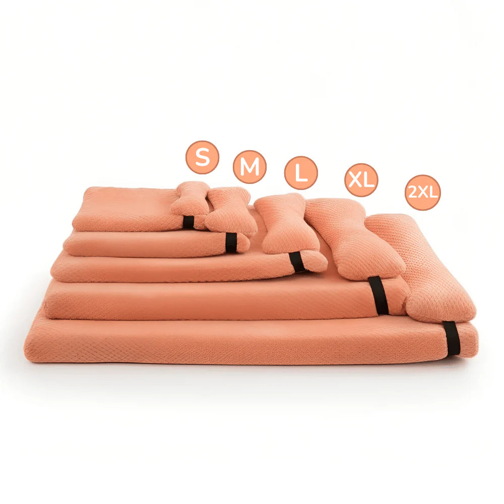 Supportive Dog Bed with Pillow and Washable Fleece Cover Design