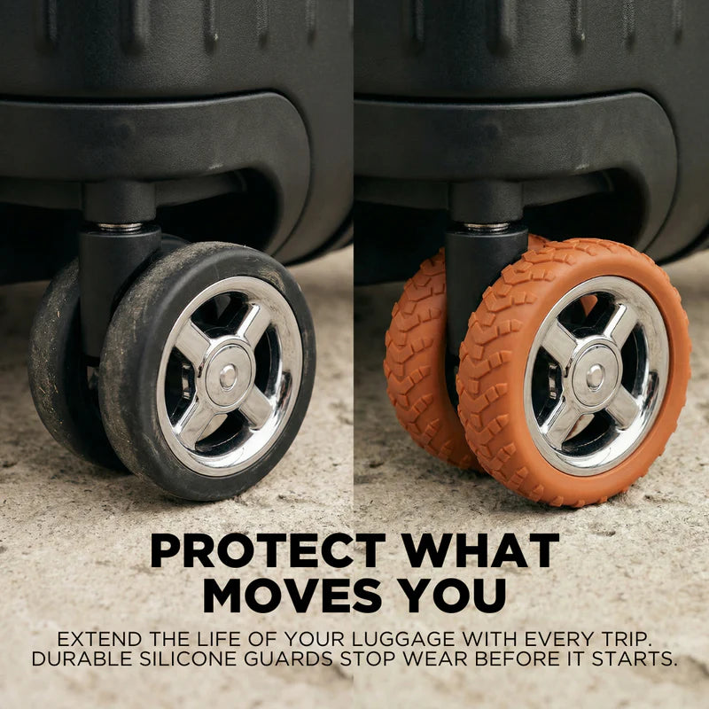 Luggage Wheel Covers with Shock Absorbing Support Silicone Design, Set of 8