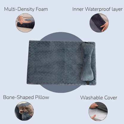 Supportive Dog Bed with Pillow and Washable Fleece Cover Design
