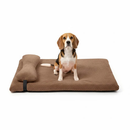 Supportive Dog Bed with Pillow and Washable Fleece Cover Design