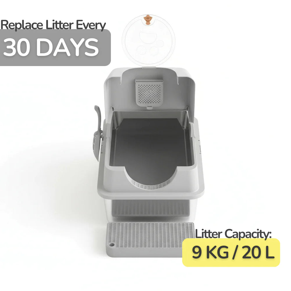 Stainless Steel Litter Box Flip-Top Design