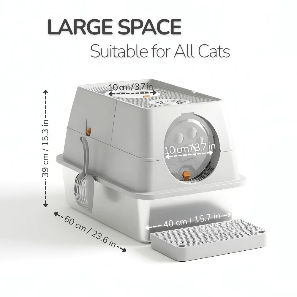 Stainless Steel Litter Box Flip-Top Design
