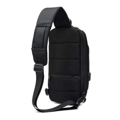 Crossbody Travel Bag with USB Charging Function and Zip Pockets