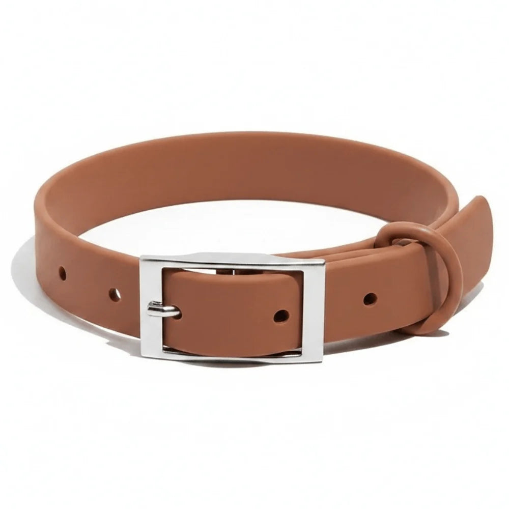 Adjustable Dog Collar with PVC Coating and Polyester Webbing