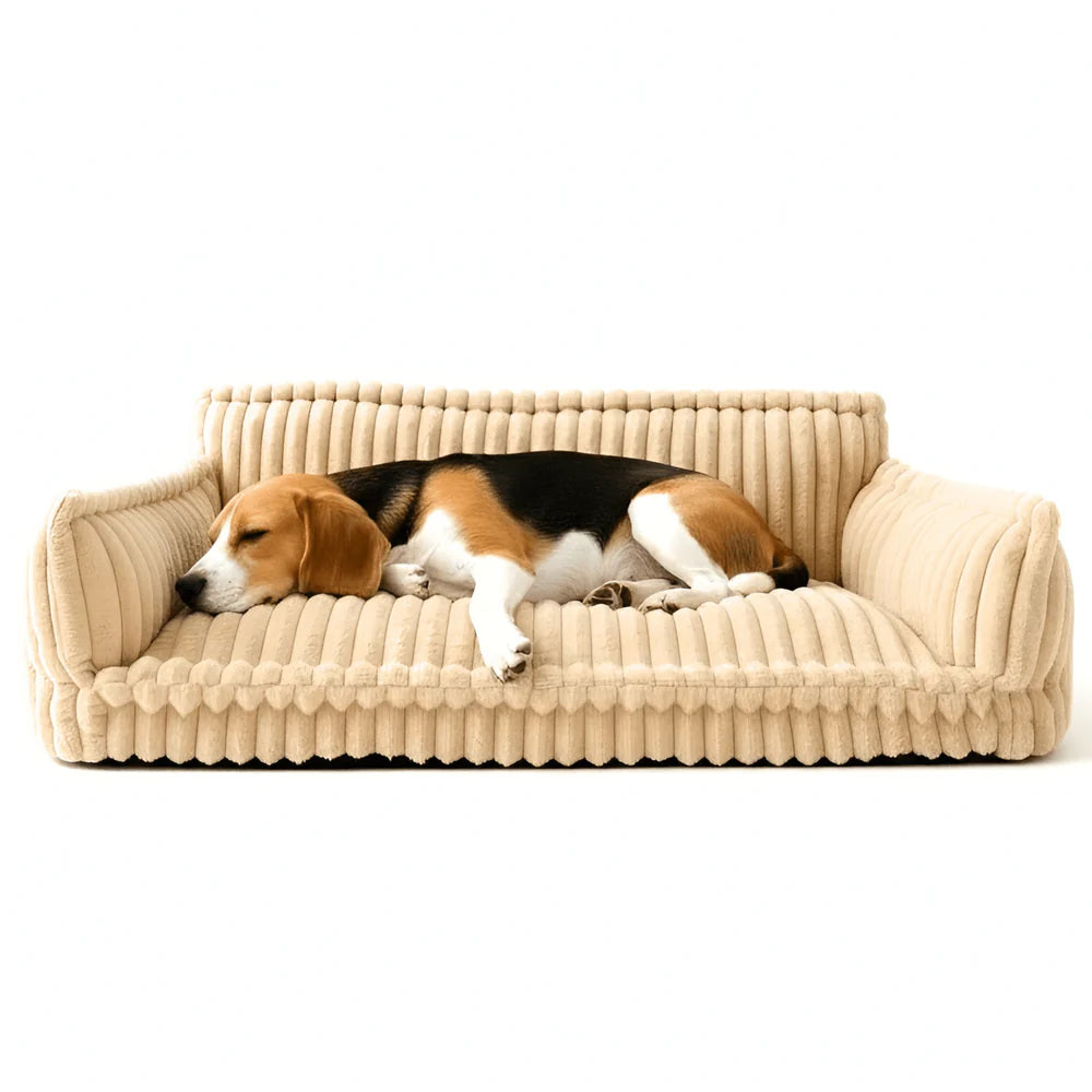 Pet Sofa Bed with Fleece Cover and Removable Washable Cushion