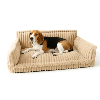 Pet Sofa Bed with Fleece Cover and Removable Washable Cushion
