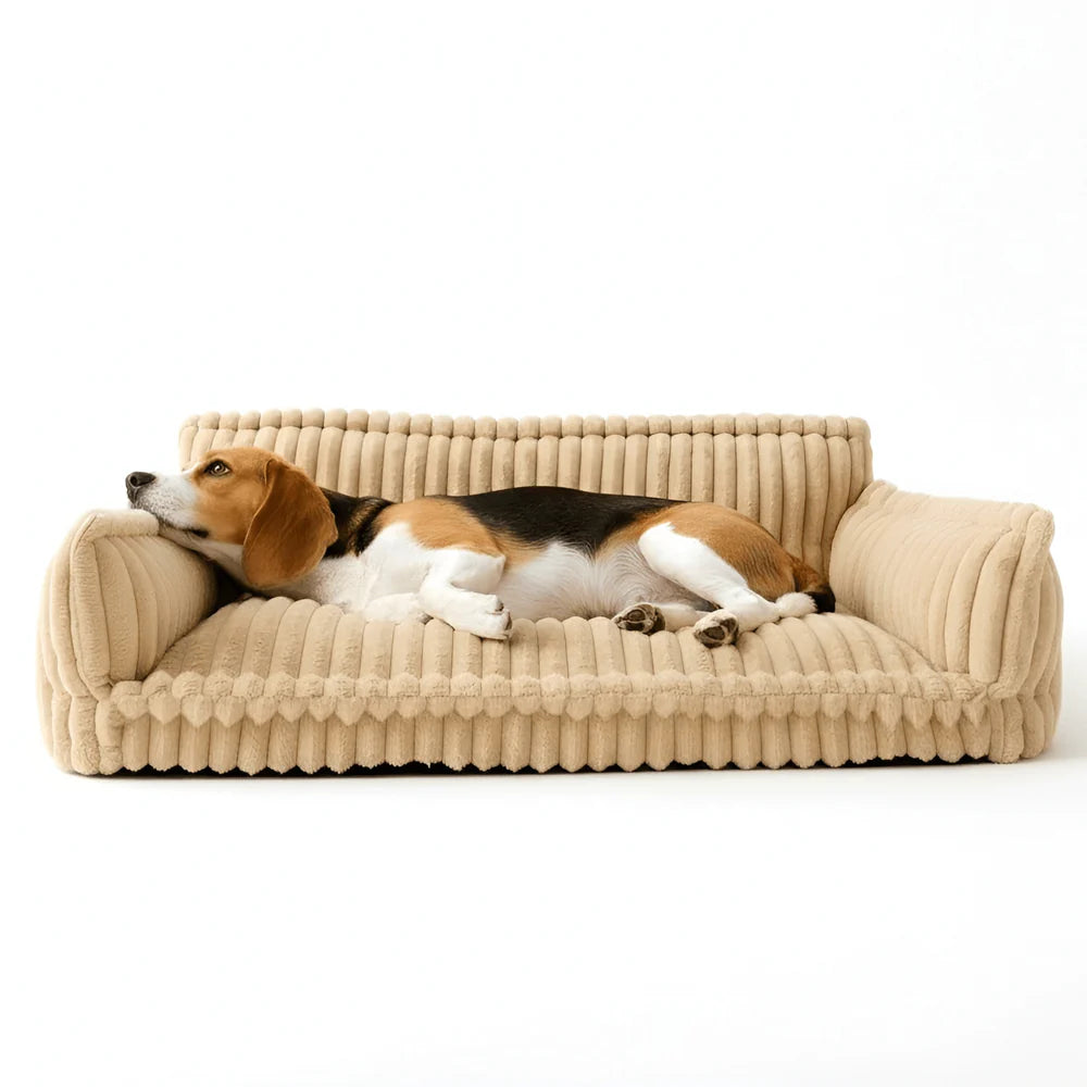 Pet Sofa Bed with Fleece Cover and Removable Washable Cushion