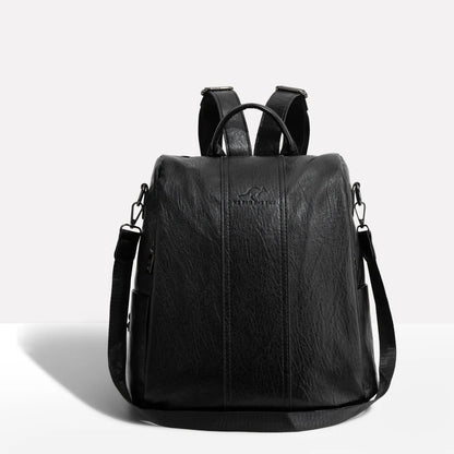 Leather Backpack with Convertible Strap and Anti Theft Design for Women
