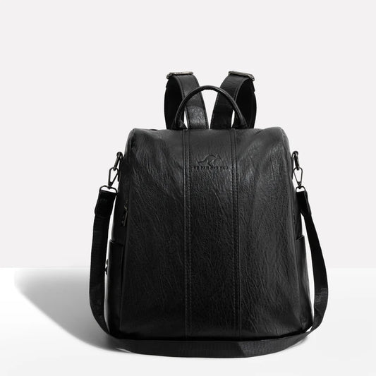 Leather Backpack with Convertible Strap and Anti Theft Design for Women