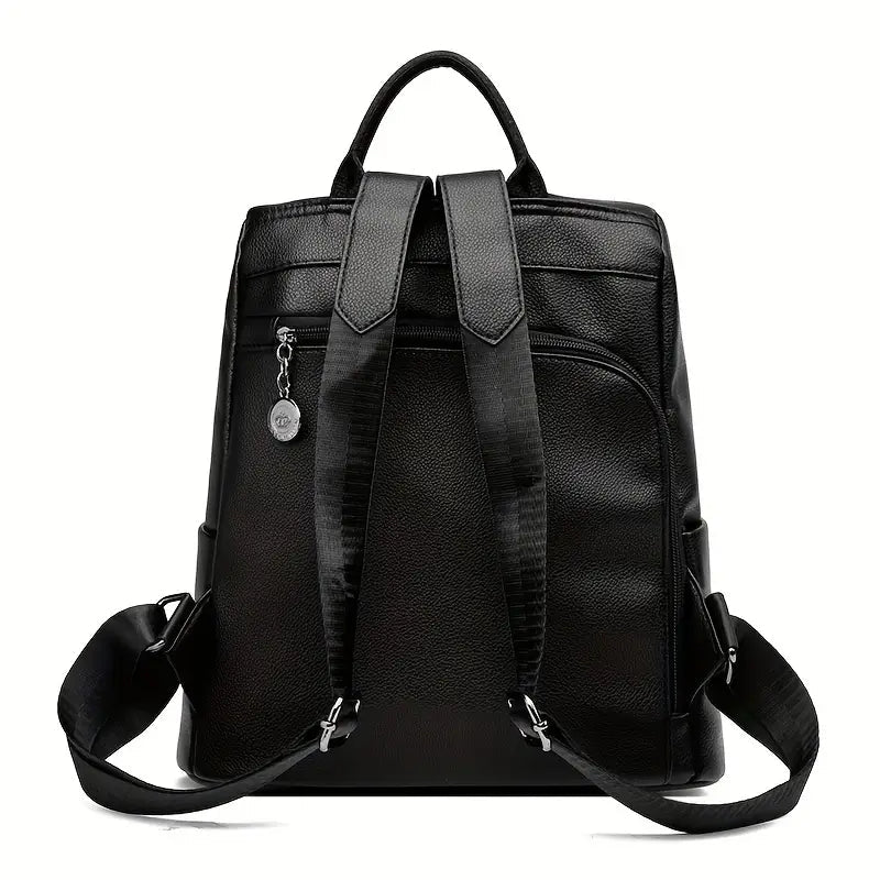 Leather Backpack with Convertible Strap and Anti Theft Design for Women