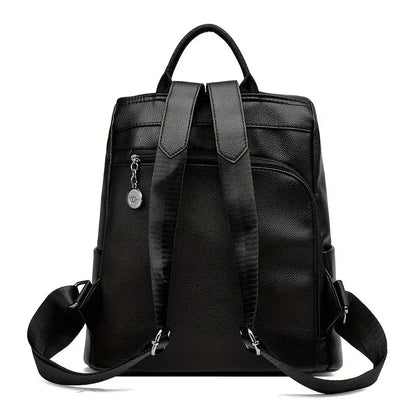 Leather Backpack with Convertible Strap and Anti Theft Design for Women