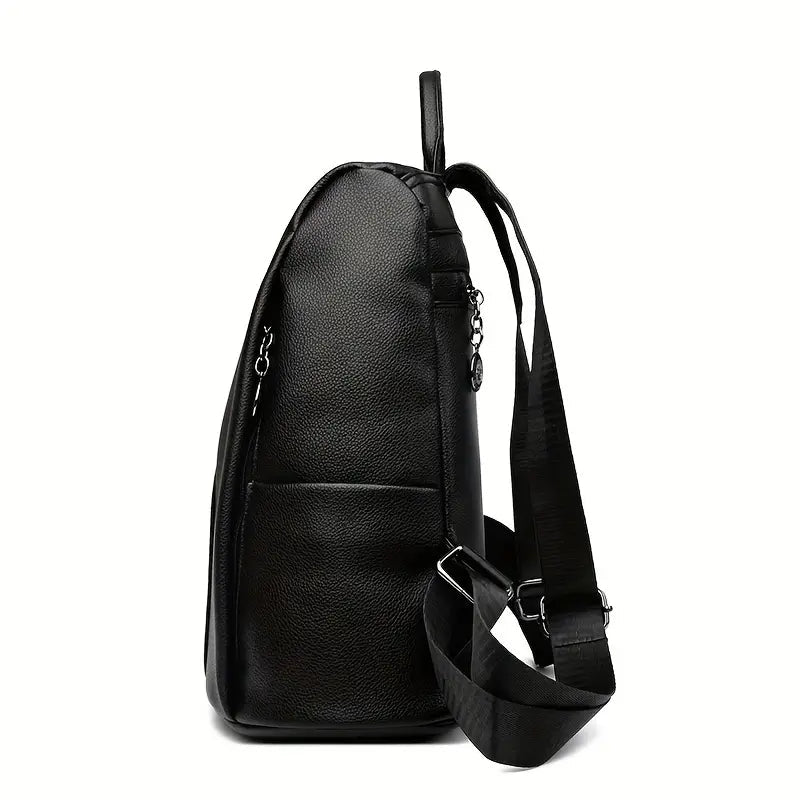 Leather Backpack with Convertible Strap and Anti Theft Design for Women