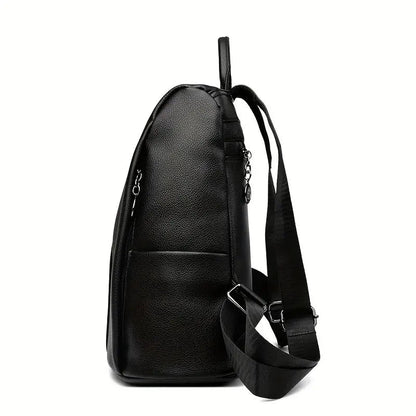 Leather Backpack with Convertible Strap and Anti Theft Design for Women