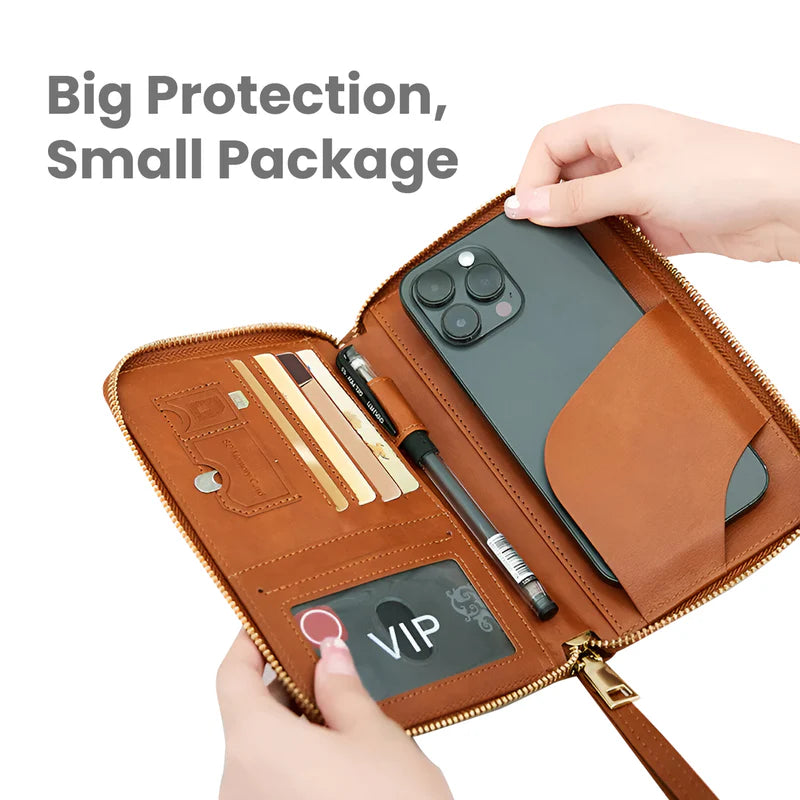 RFID Travel Passport Holder with Water Resistant PU Leather Design