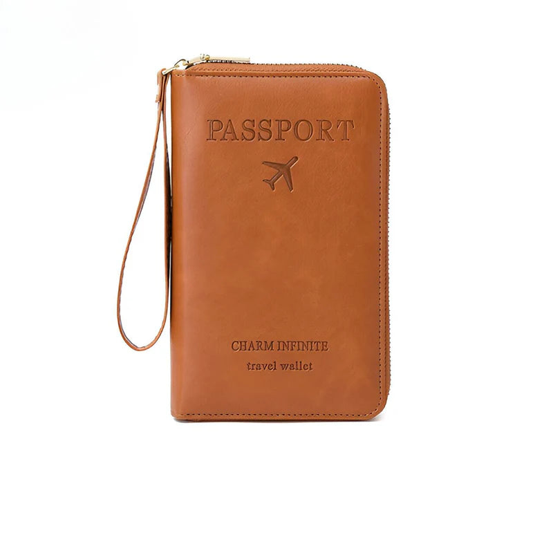 RFID Travel Passport Holder with Water Resistant PU Leather Design