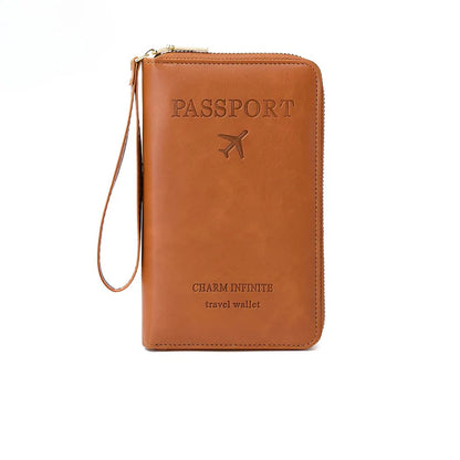 RFID Travel Passport Holder with Water Resistant PU Leather Design