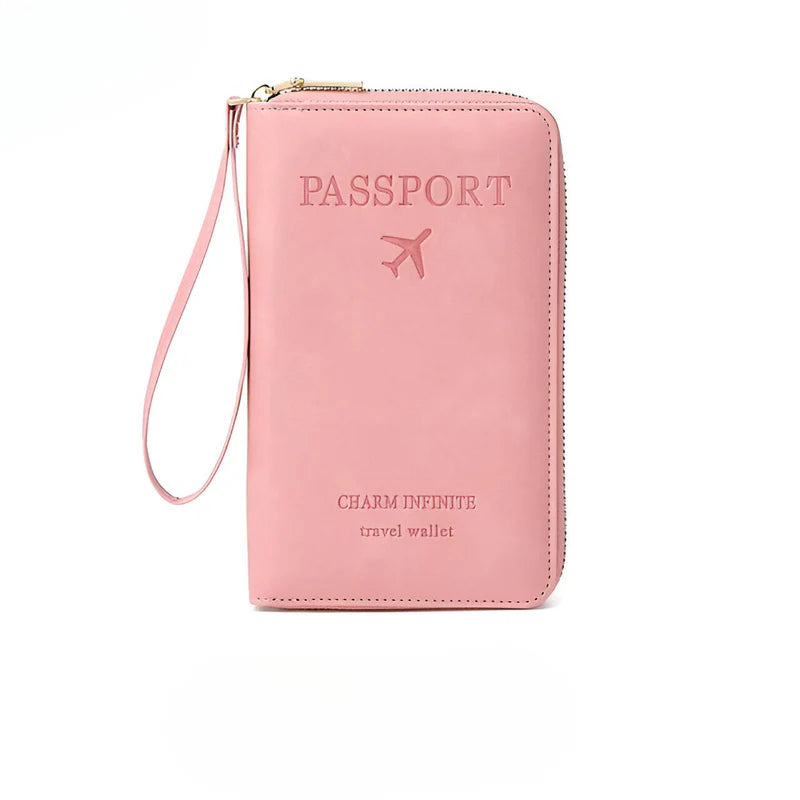 RFID Travel Passport Holder with Water Resistant PU Leather Design