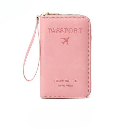 RFID Travel Passport Holder with Water Resistant PU Leather Design