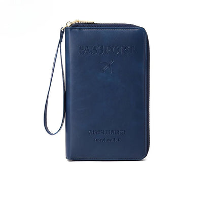 RFID Travel Passport Holder with Water Resistant PU Leather Design