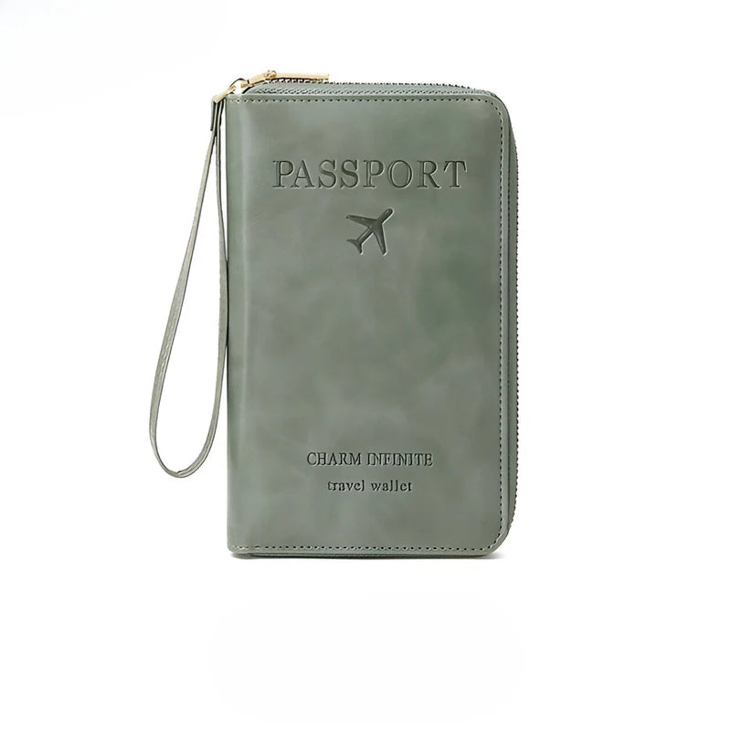 RFID Travel Passport Holder with Water Resistant PU Leather Design