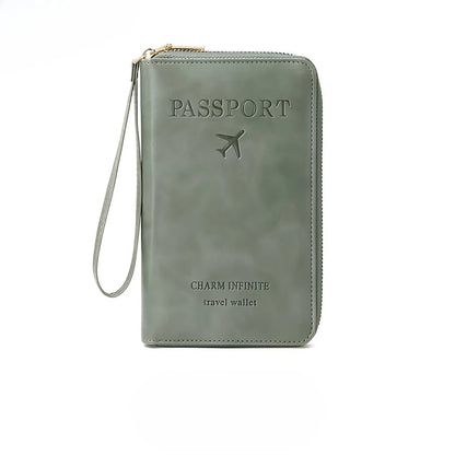 RFID Travel Passport Holder with Water Resistant PU Leather Design