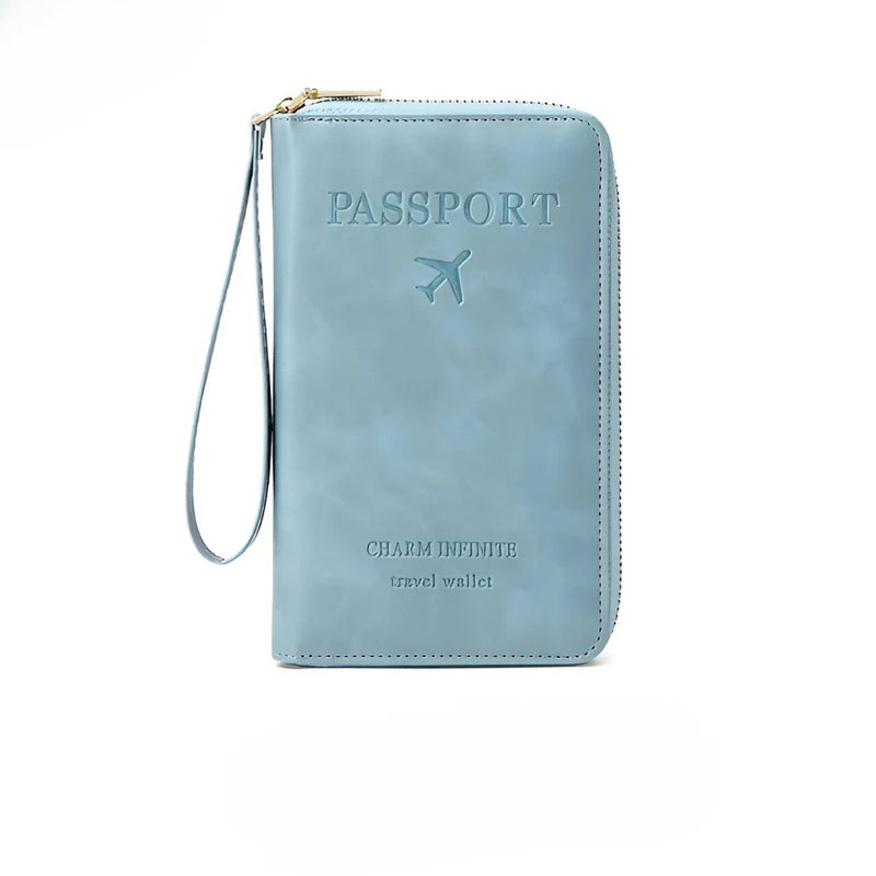 RFID Travel Passport Holder with Water Resistant PU Leather Design