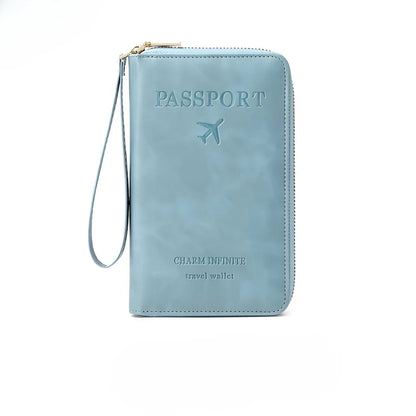 RFID Travel Passport Holder with Water Resistant PU Leather Design
