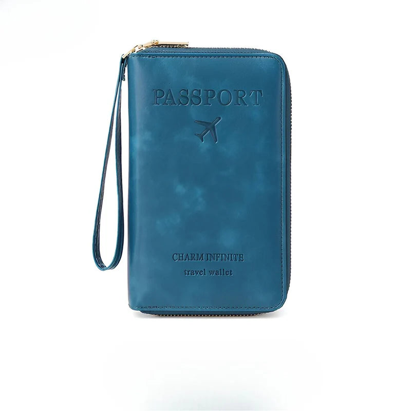 RFID Travel Passport Holder with Water Resistant PU Leather Design