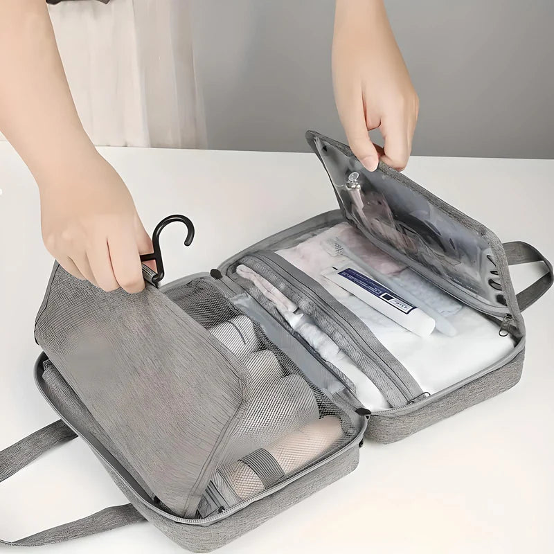Hanging Toiletry Organizer with Multi-Compartment Design