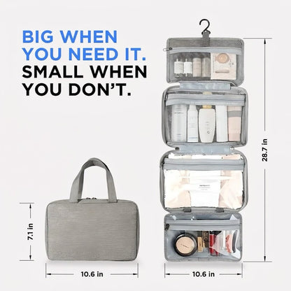 Hanging Toiletry Organizer with Multi-Compartment Design