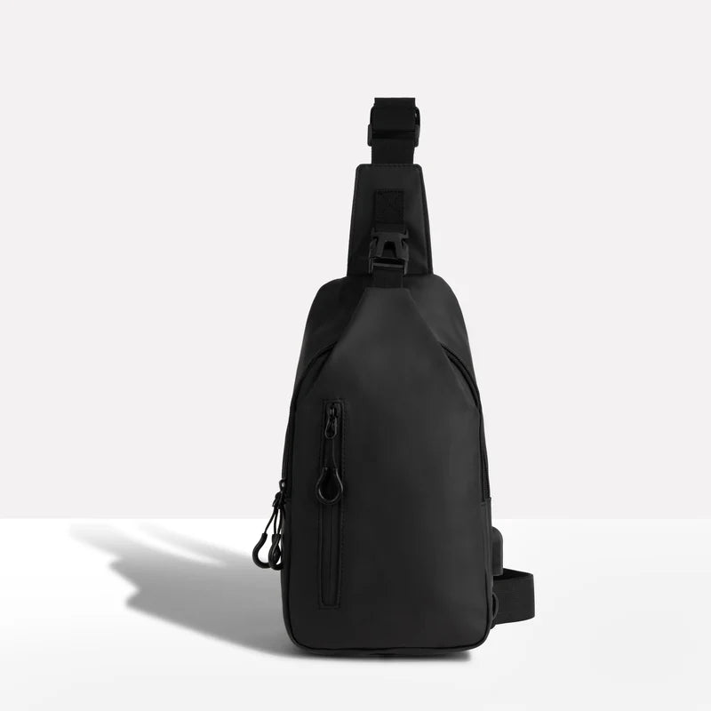 Shoulder Bag with Water Resistant Fabric and USB Charging Port