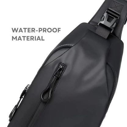 Shoulder Bag with Water Resistant Fabric and USB Charging Port