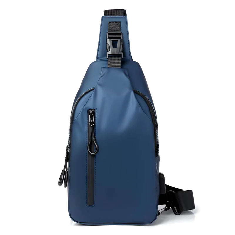 Shoulder Bag with Water Resistant Fabric and USB Charging Port