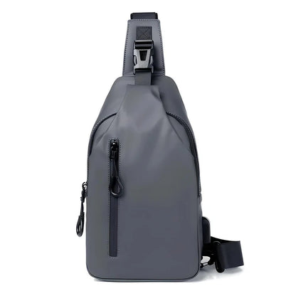 Shoulder Bag with Water Resistant Fabric and USB Charging Port