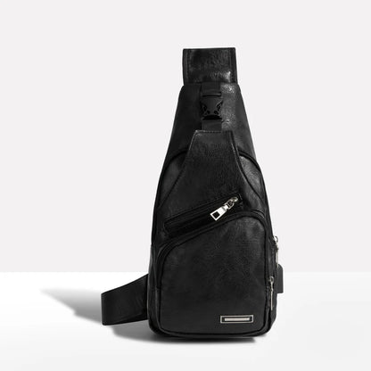 Leather Crossbody Bag with Anti Theft Design and d USB Port