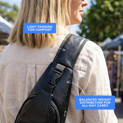 Leather Crossbody Bag with Anti Theft Design and d USB Port
