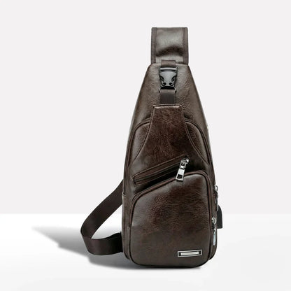 Leather Crossbody Bag with Anti Theft Design and d USB Port
