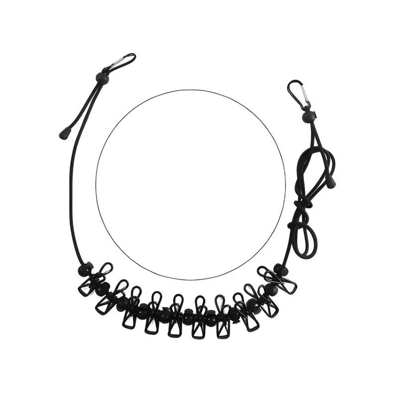 Portable Travel Clothesline with Stretch Cord and Steel Hook Design