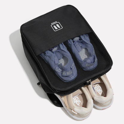 Travel Shoe Organizer with Multiple Compartments and Luggage Strap