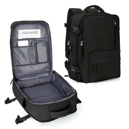 Expandable Carry On Travel Backpack with Flat Lay Packing Design