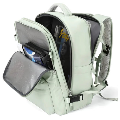 Expandable Carry On Travel Backpack with Flat Lay Packing Design