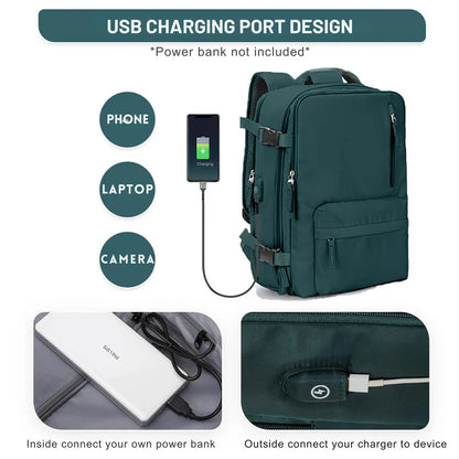Expandable Carry On Travel Backpack with Flat Lay Packing Design