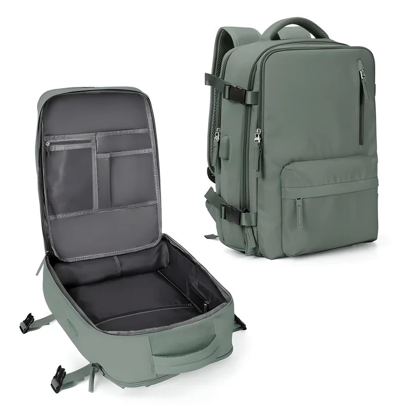 Expandable Carry On Travel Backpack with Flat Lay Packing Design